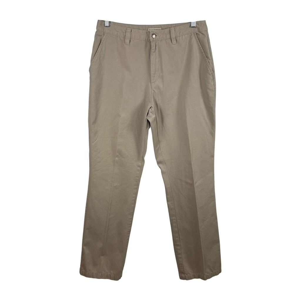 Royal Robbins Khaki Pants Womens 12 Long Tan Cotton Outdoor Travel Chino Utility